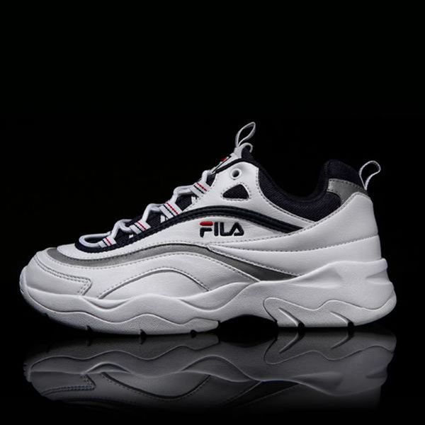 Sapatos De Estilo De Vida Fila Mulher Branco/Azul Marinho - Fila Ray Loja Online Portugal,TWGI-96074